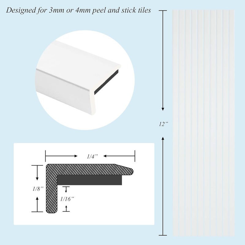 sunwings 10-Pack 12 Inch Peel and Stick Aluminum Tile Trim, Decorative Kitchen Backsplash Trim Edge, Self Adhesive Tile Liner Matte Silver Medium - Image 2